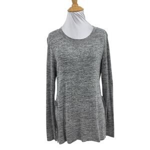 UGG Tunic Top Womens XS Extra Small Gray Heather Quincy Soft Side Slit Tie